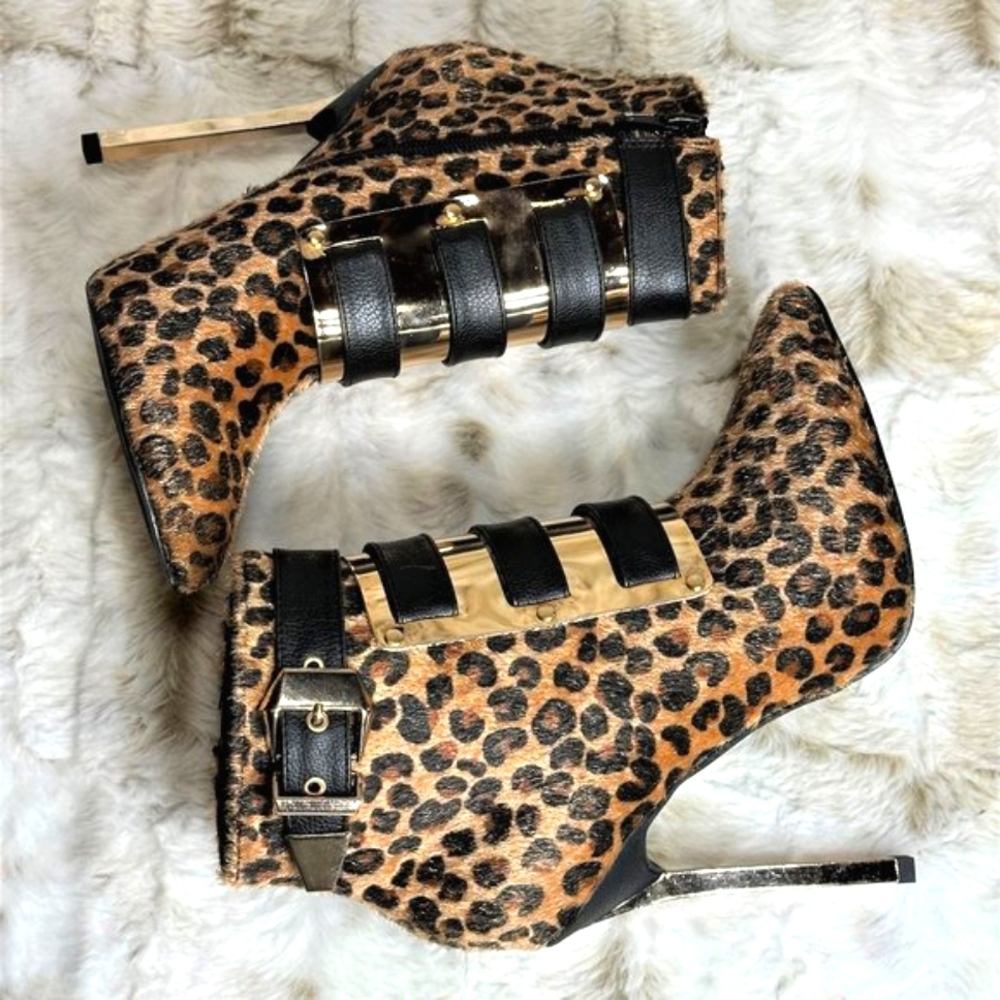 * Privileged Leopard High Heel Ankle Boots Privileged - Picture 12 of 13